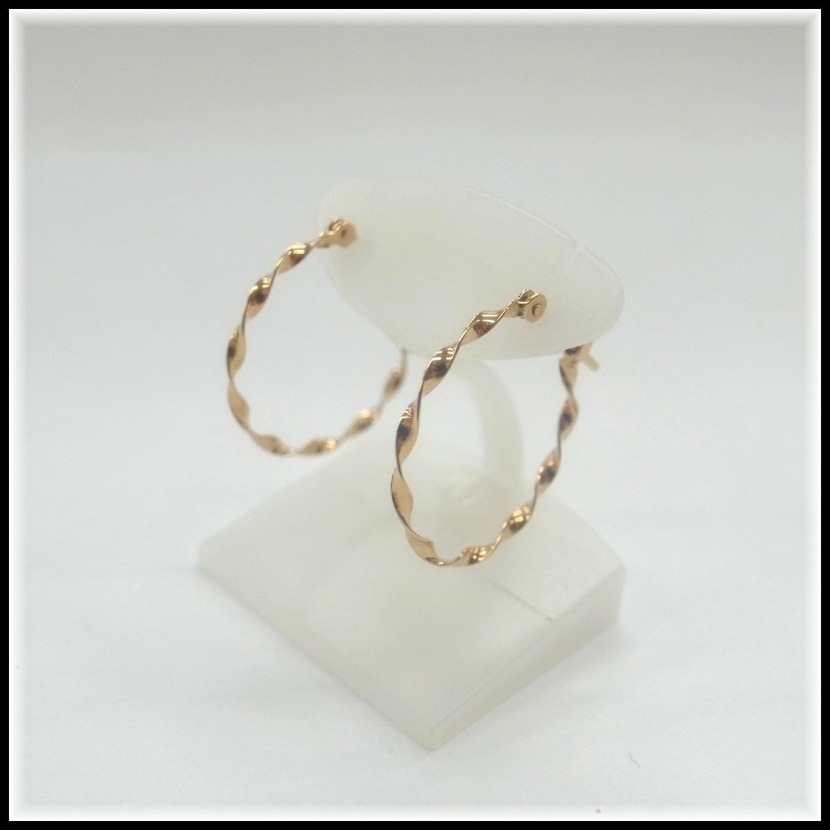 A402T 【本物保証】 K18イエローゴールド フープピアス 1.0g クリックポスト送料185円拍卖