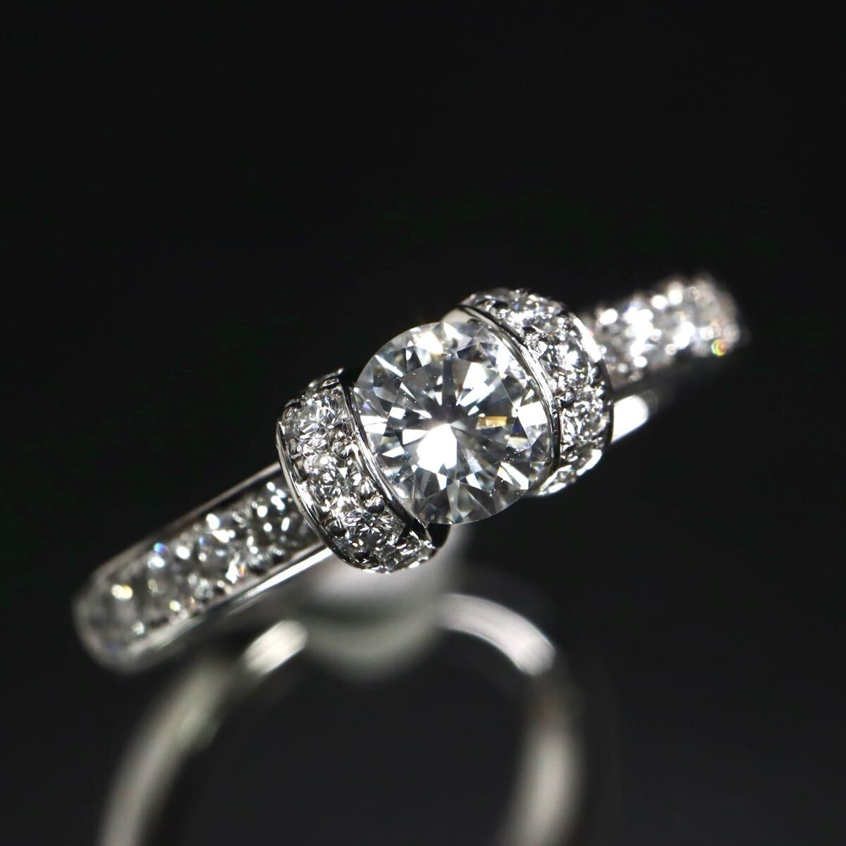 Pt900!!0.29/0.22ct!!VS2!!【ロイヤルアッシャー】鑑定書/箱付き!!◆天然ダイヤモンドリング◆N 約4.9g 約7号 #7 指輪 EF4/EF8 M45拍卖