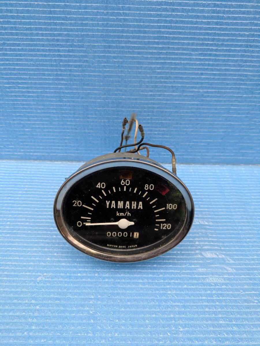 当時物 旧車 ヤマハ純正 スピードメーター 120km 検索)YA1 YA2 YA5 YA6 YG1 AT90 YD YDS1 YDS2 DS5 DS6 RD RX AT1 CT1拍卖