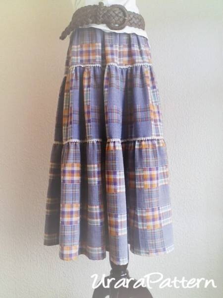 即決♪張り合せ不要!型紙 大人ティアードスカート拍卖