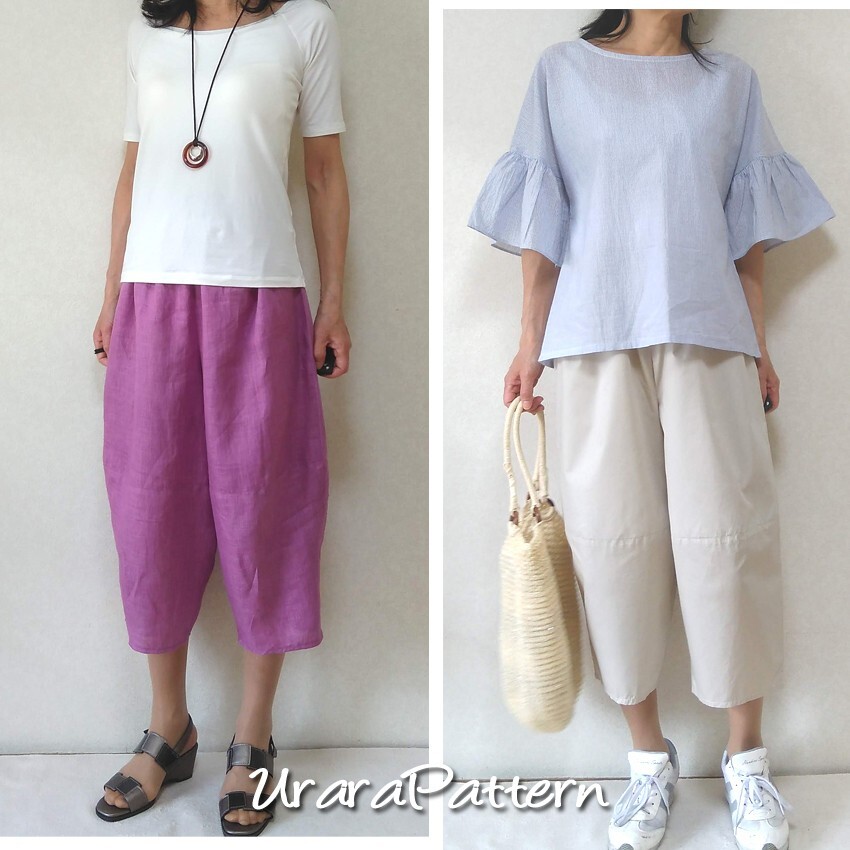 即決♪張り合せ不要!型紙 大人 コクーンパンツ フリーサイズ拍卖