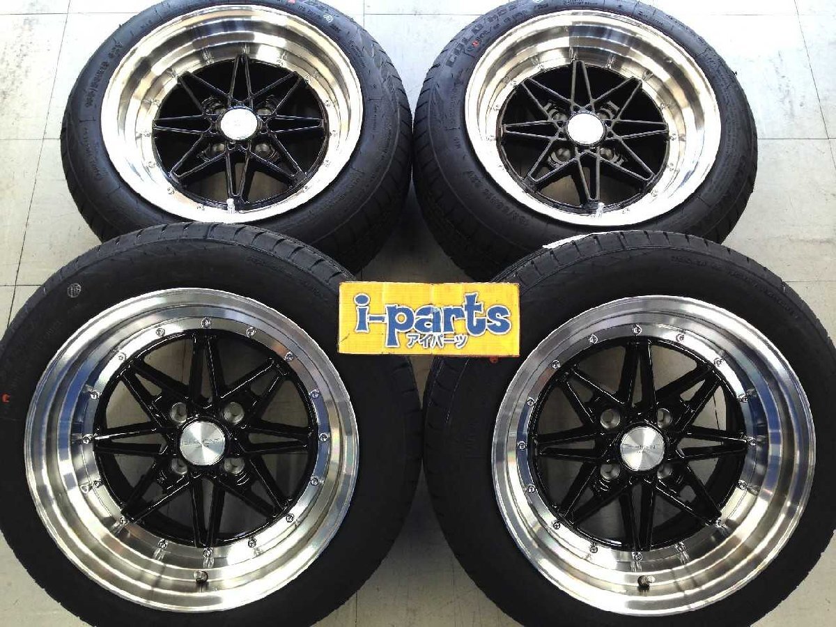 越谷 09-128550 未走行 ELEMENT L372 15インチ4本セット 4H PCD100 OFF+25 越谷拍卖