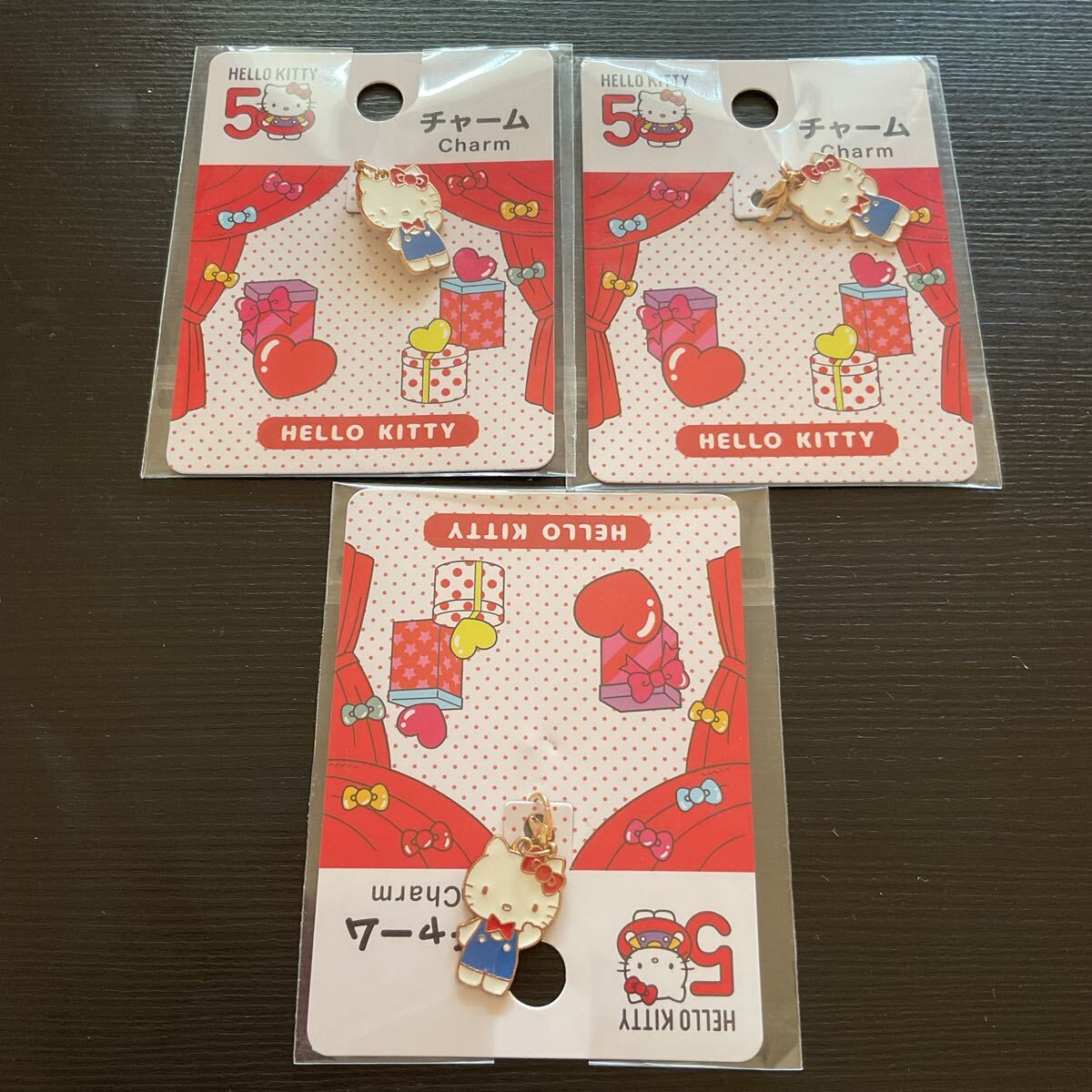50th アニバーサリー HELLO KITTY チャーム 3個セット 新品拍卖
