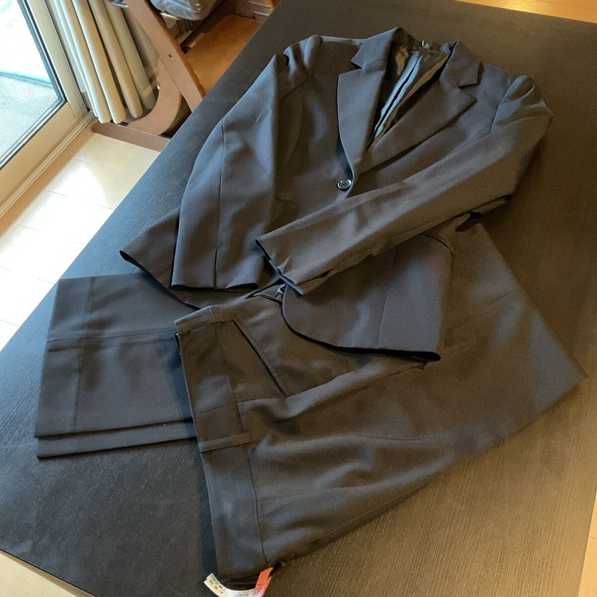 しまむら レディース パンツスーツ 7号 ブラック 黒拍卖