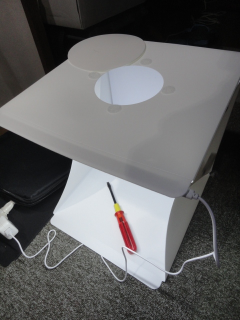 ヤフーオークション出品用 簡易撮影台 LEDライト USB 取説付拍卖