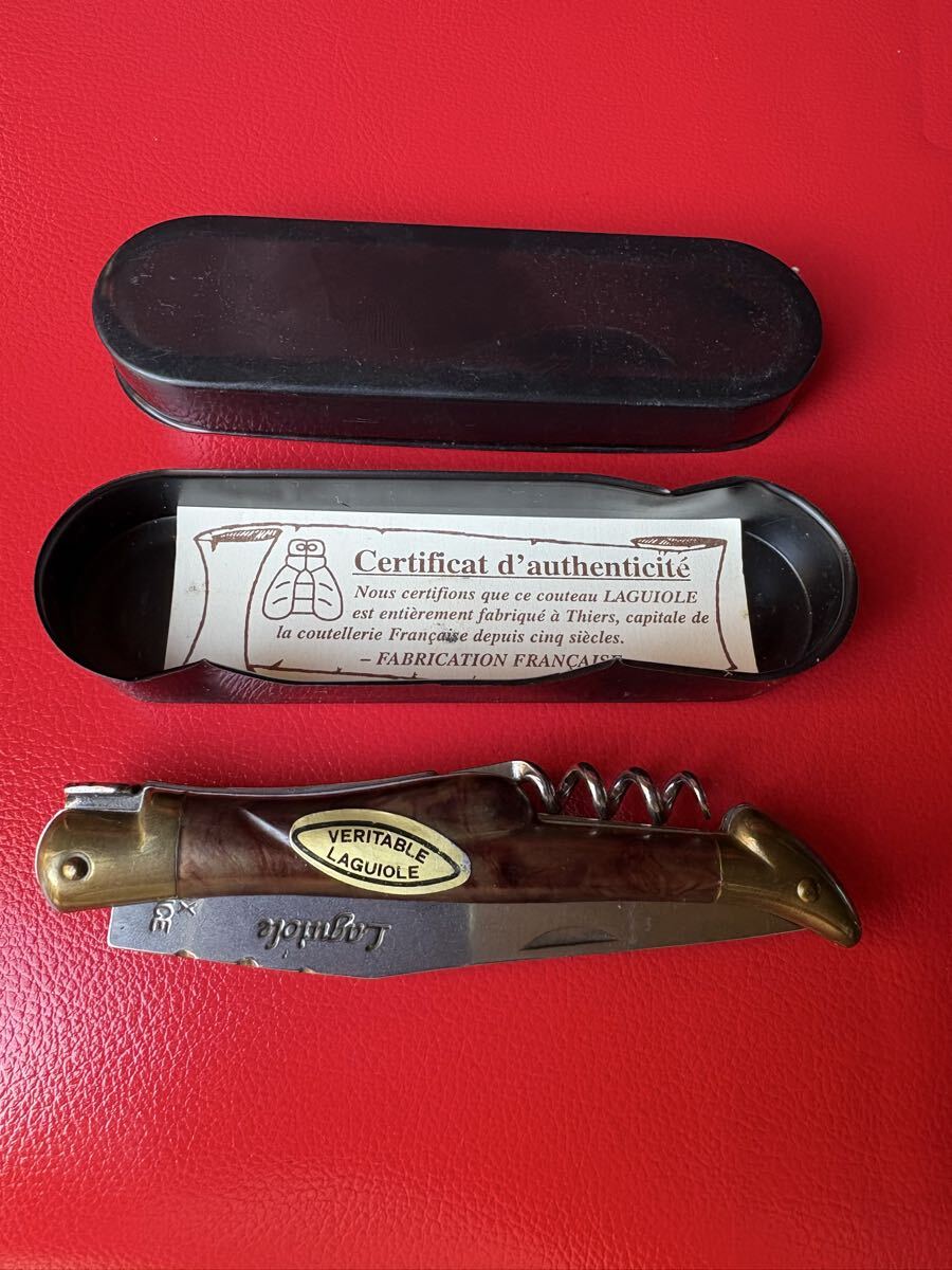 Laguiole(ラギオール) 折り畳み ナイフ 美品 未チェックのジャンク扱い /キャンプ サバイバル コルク抜き VERITABLE LAGUIOLE拍卖
