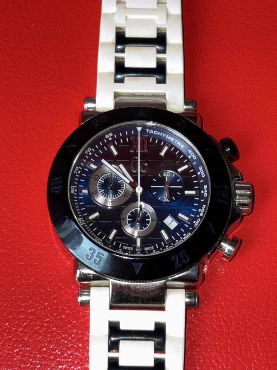 GUESS COLLECTION/ゲスコレクション X90023G7S クロノグラフウォッチ クォーツ 腕時計 メンズ ラバー 未チェックのジャンク扱い 拍卖