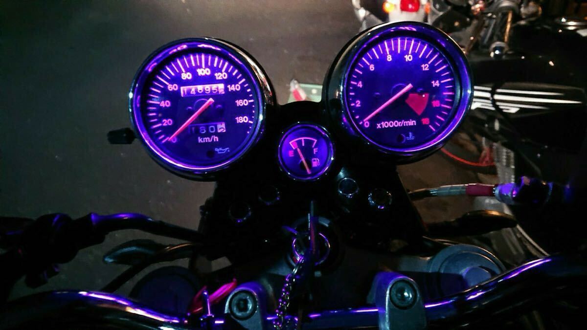 送料無料 バンディット250V ガソリンメーター スピードメーター タコメーター LED球 紫 パープル拍卖