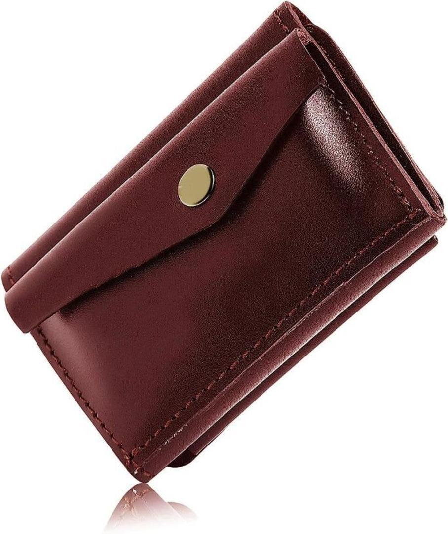 京極匠工房 ミニ財布 メンズ 牛革 二つ折り 薄型 コンパクト 本革財布 コンパクト プレゼント ボルドー拍卖