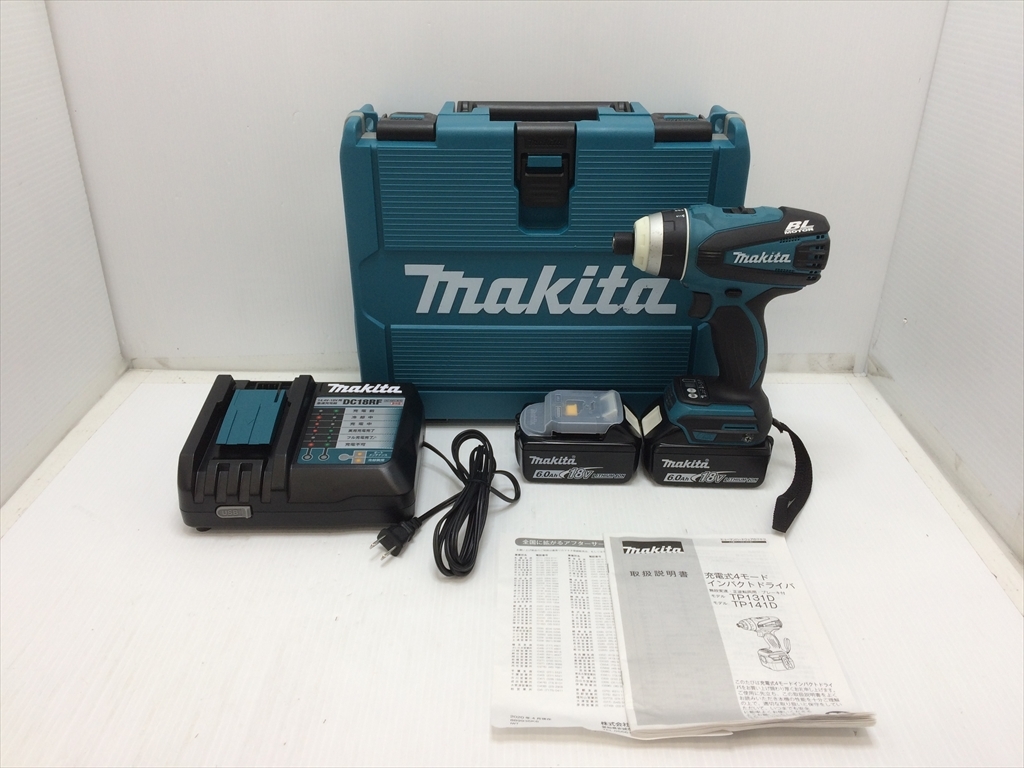 下松)makita マキタ 充電式4モードインパクトドライバ TP141DRGX 18V 6.0Ah バッテリ2個 充電器 ケース付 ◆★K251009R05A NK09A拍卖