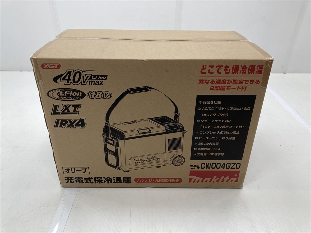 下松)makita マキタ 充電式 保冷温庫 CW004GZO 29L オリーブ 未開封品 ◆★K251011R06A NK11A拍卖