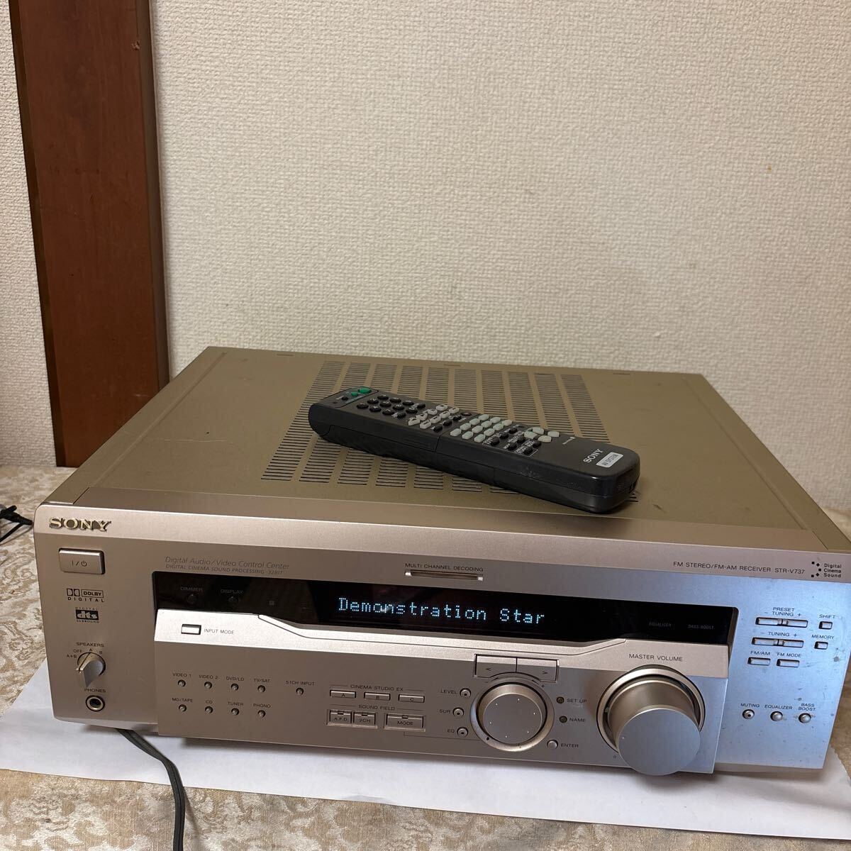 ★☆SONY STR-V737 AVレシーバーアンプ。動作良好。リモコン付拍卖