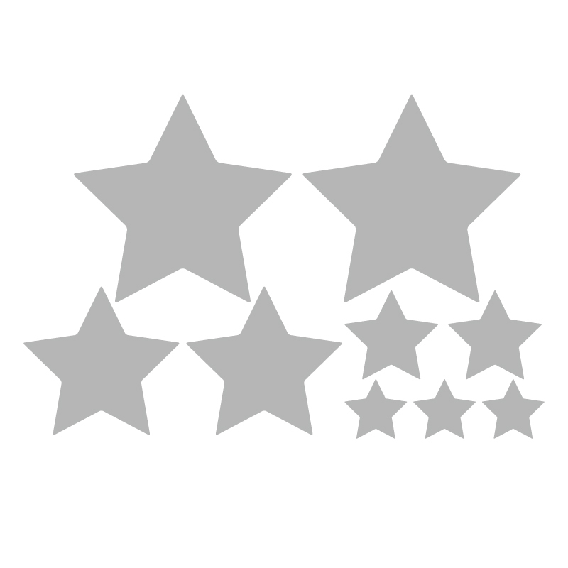 (ミラー) スター 星 マーク ステッカー 9枚セット 星マーク カッティング 星のシール かっこいい 星型拍卖