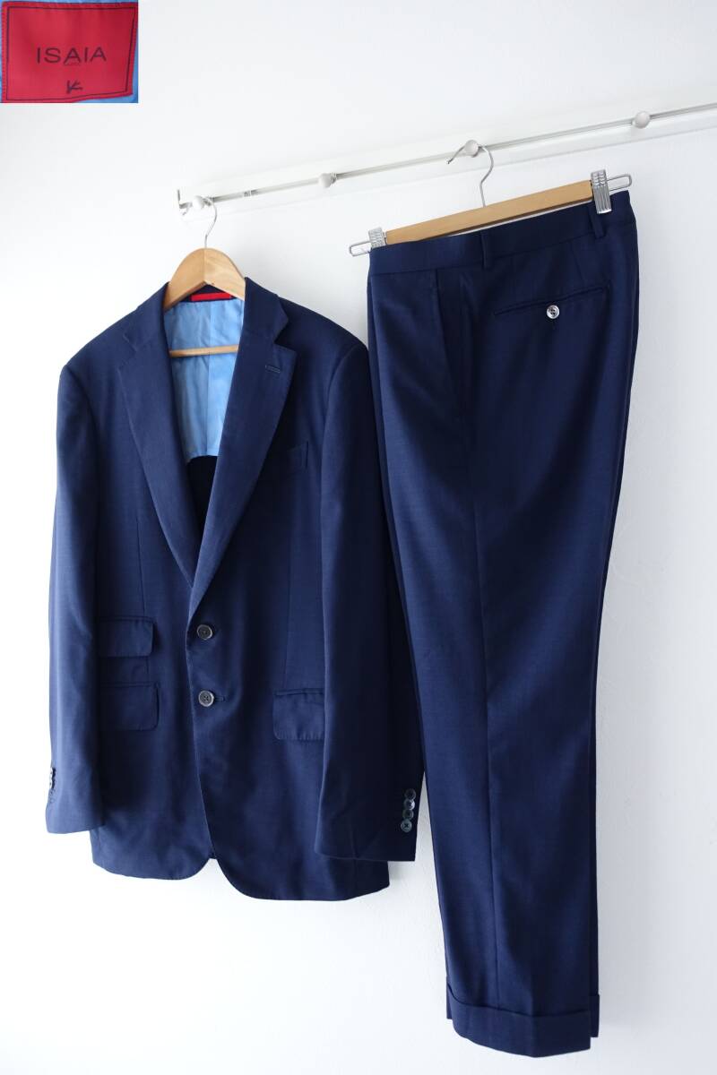 ISAIA イザイア ウール スーツ セットアップ ネイビー メンズ 44 ジャケット パンツ GREGORY 春夏拍卖