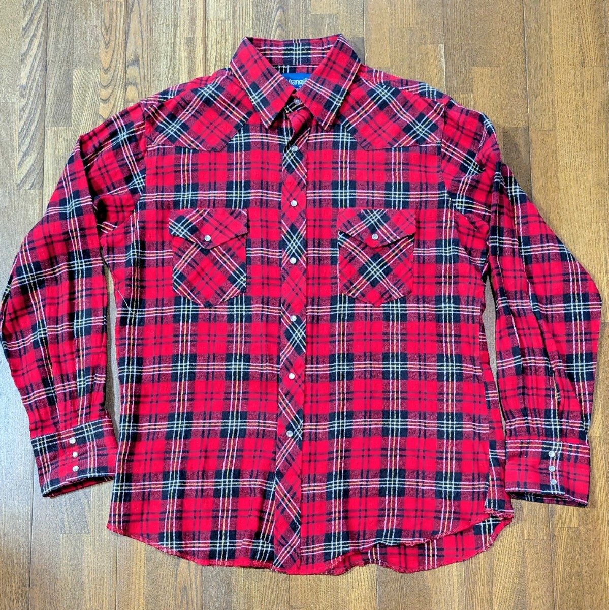 ラングラー ウエスタンシャツ ネルシャツ 長袖 チェック XL レッド 赤 Wrangler拍卖