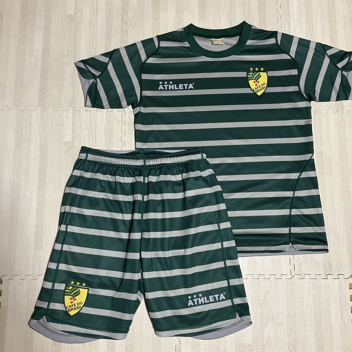 アスレタ トレーニングウェア 上下セット ボーダー シャツ パンツ 練習着 ジャージ Mサイズ拍卖