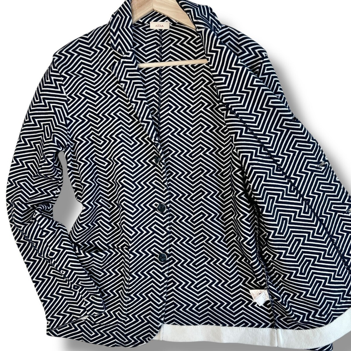 希少Lサイズ◎【大人の色気】altea アルテア ニット テーラードジャケット ストレッチ素材 メンズ 総柄 アンコンジャケット 秋冬拍卖