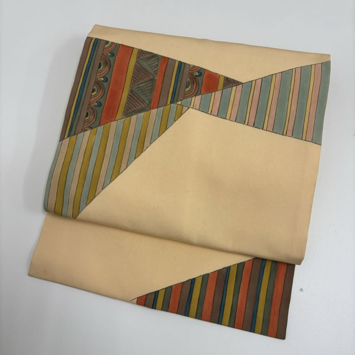 作家者 名古屋帯 塩瀬 可愛い染め 九寸 正絹 着物 W-5679拍卖