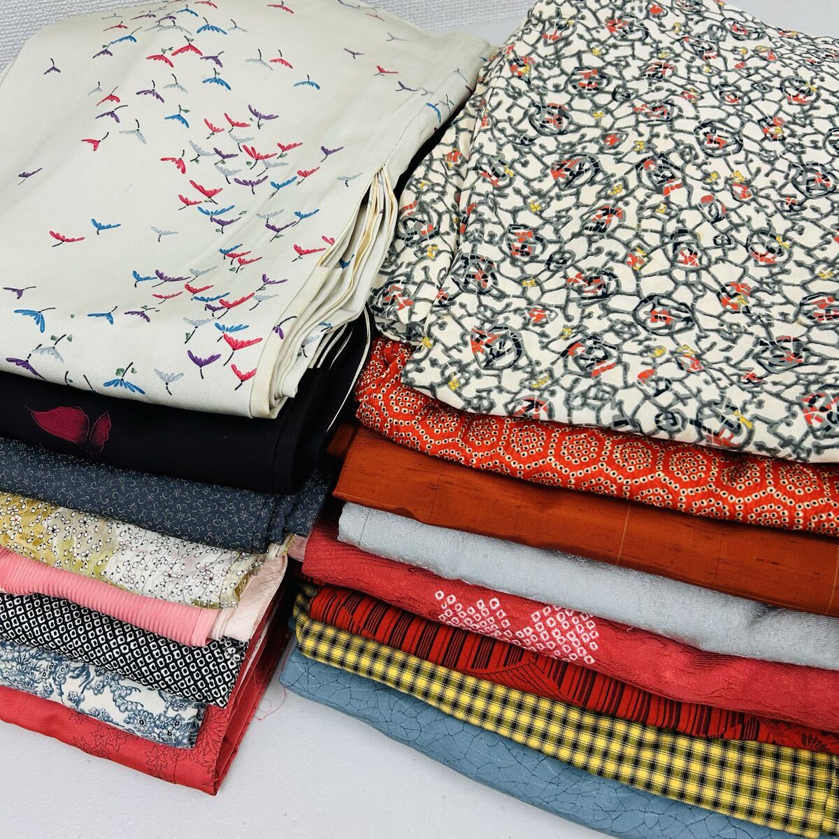 羽織り 16着 まとめ売り リメイク材料 着物 076拍卖