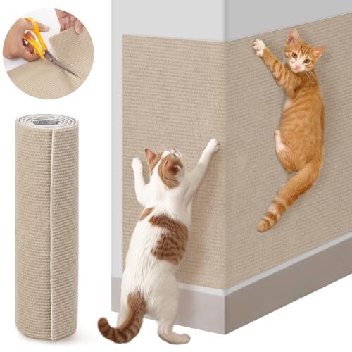 カーキ 30*100cm LOOBANI猫 爪研ぎ 爪研ぎシート DIY自由な組み立て 自由にカット可能な粘着式猫 爪研ぎシート 拍卖