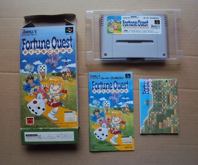 ★・SFC 「 フォーチュンクエスト Fortune Quest ダイスをころがせ 」 ★箱・取説・マップ付 動作確認済 端子清掃済拍卖