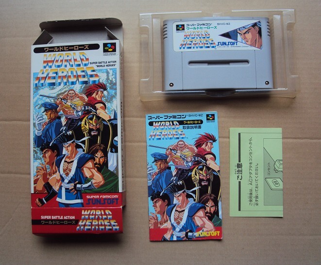 ★・SFC 「 ワールドヒーローズ WORLD HEROES 」 ★箱・取説付 動作確認済 端子清掃済拍卖