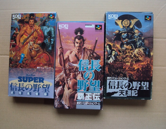 準良品2個含む★・SFC 「 信長の野望 武将風雲録・覇王伝・天翔記 3個まとめて」 ★箱・取説付 動作確認済 端子清掃済拍卖
