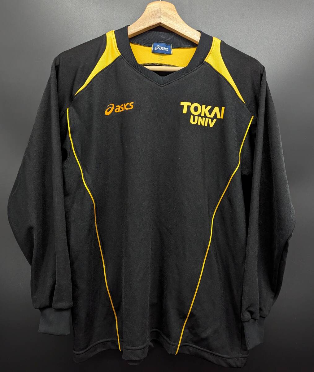 8469C 送料185円♪ asics アシックス 強豪 名門 東海大 サッカー トレーニングウエア 長袖 プラクティスシャツ S拍卖