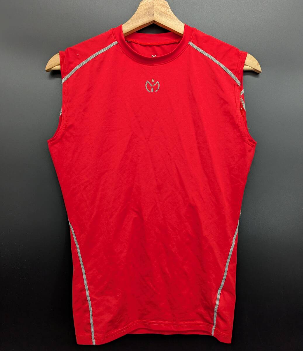 4636C 送料185円♪ MEDALIST メダリスト レッド メンズ ノースリーブ コンプレッションシャツ Mサイズ拍卖