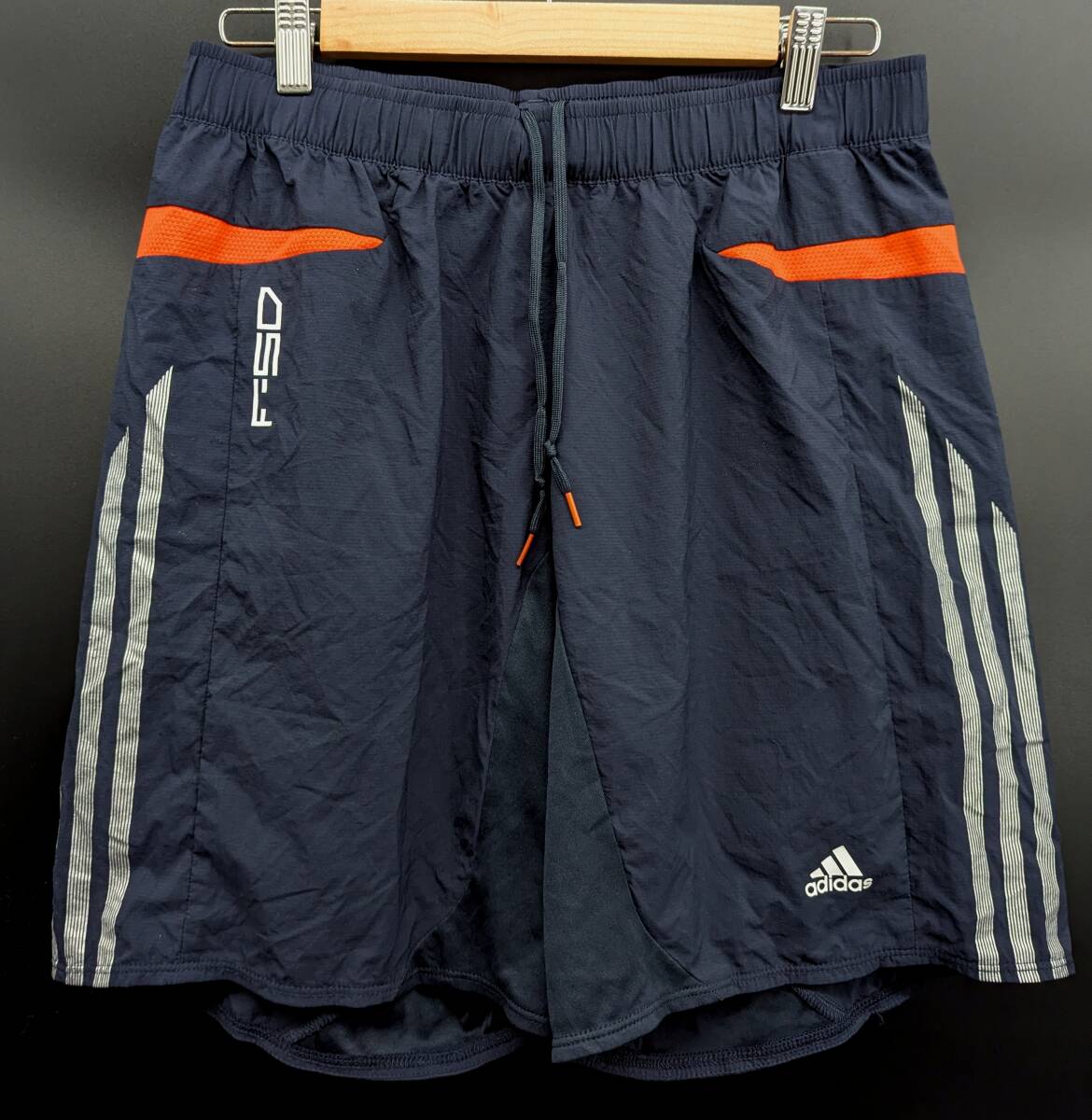 4672C 送料185円♪ ADIDAS アディダス adizero F-50 軽量 ナイロン ネイビーxオレンジ サッカーパンツ ショートパンツ ハーフパンツ O(LL)拍卖