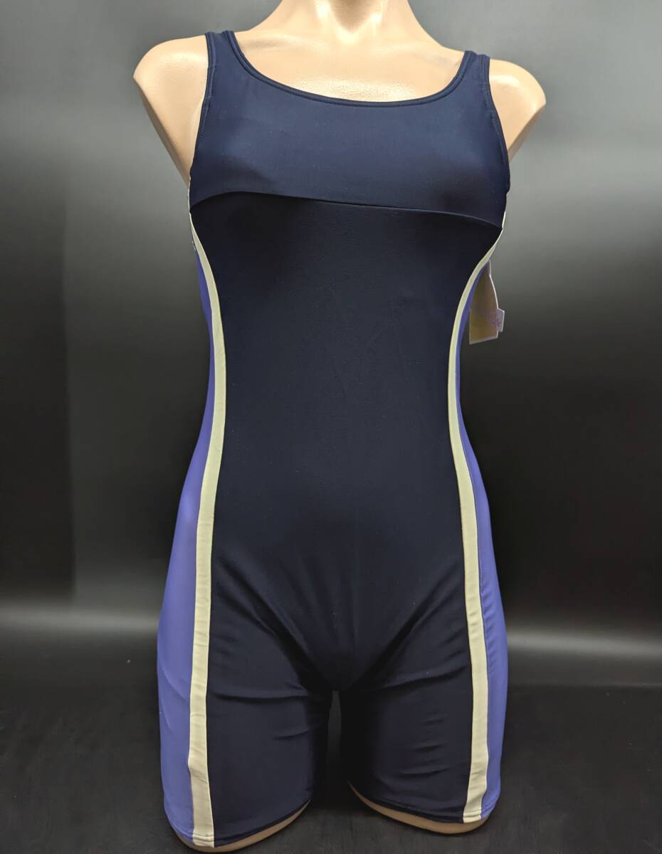 4974C 送料185円♪ 新古 タグ付き 未使用品 invicta ネイビー サイドライン スパッツタイプ 競泳水着 11L拍卖