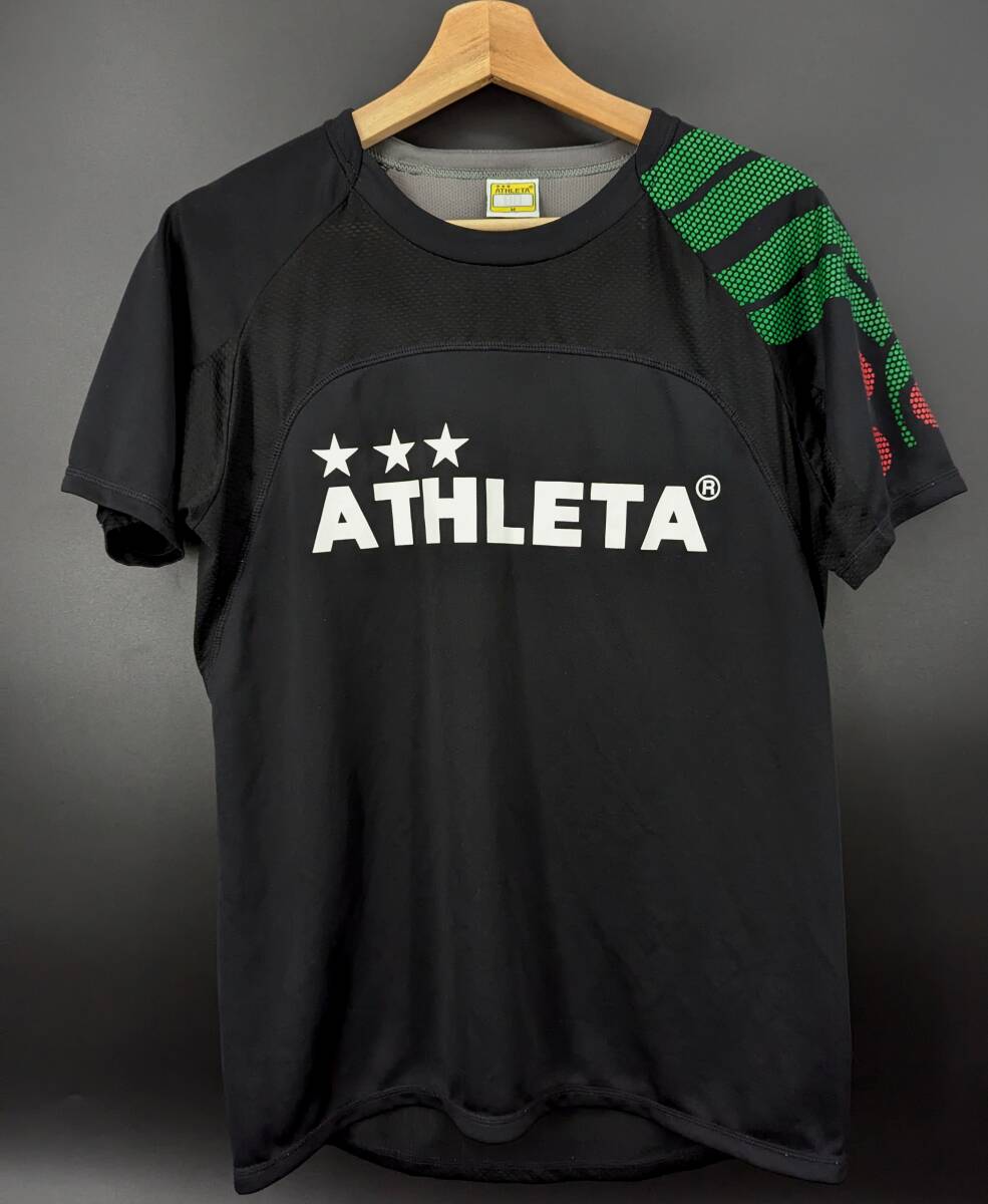 4683C 送料185円♪ ATHLETA アスレタ フットサル サッカー ビッグロゴ 半袖 スポーツ Tシャツ M拍卖