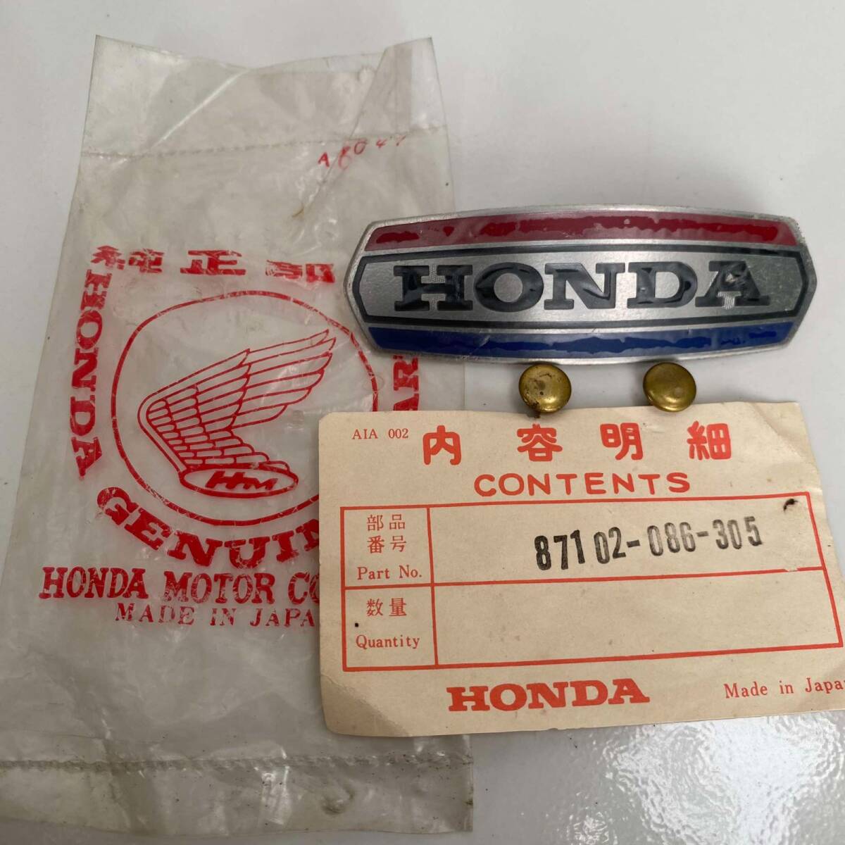 ホンダ スーパーカブ C100 C102 C105 C50 C65 C70 C90 カモメカブ C50 C70 C90 行灯カブ C50 C70 C90 レッグシールドエンブレム 未使用純正拍卖