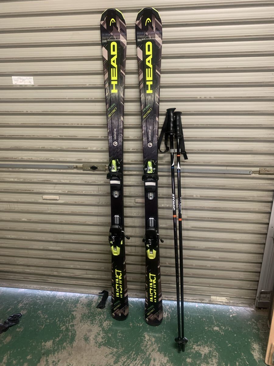 3r16 必見! HEAD ヘッド PRIMAL INSTINCT スキー板 163cm ストックセット ケース付き 現状品拍卖