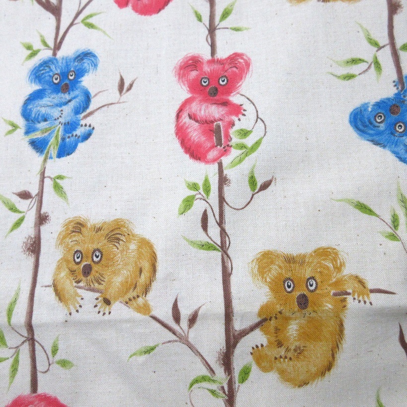 生地 コアラ 値下 葉っぱ アニマル かわいい ヴィンテージ レトロ拍卖