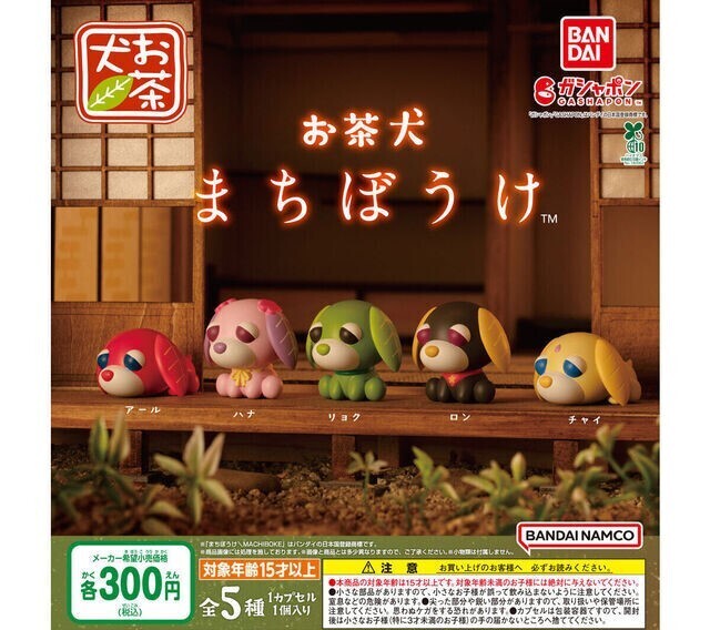 【A-73】 お茶犬 まちぼうけ 全5種セット ガチャ いぬ お茶拍卖