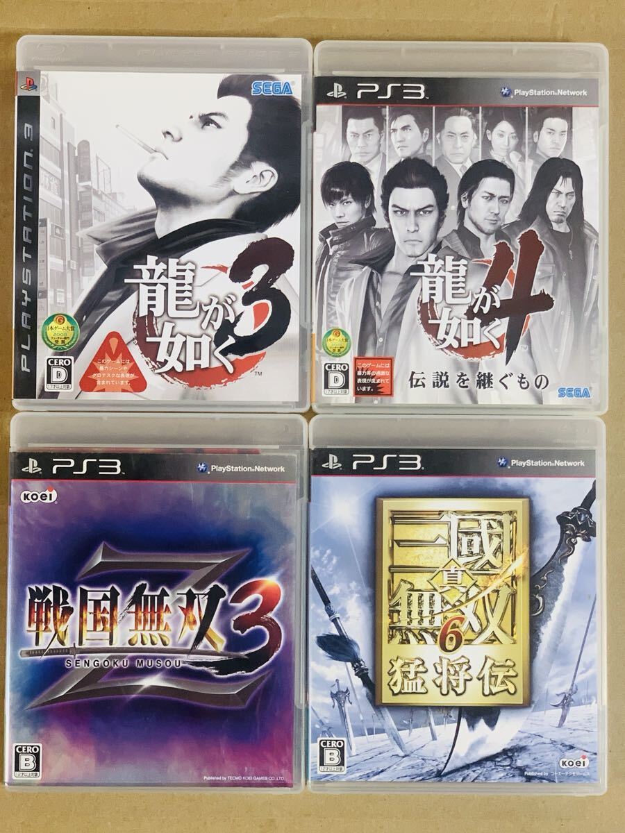 PS3ソフト 4本セット 龍が如く3、4 戦国無双3 Z 真・三國無双6 猛将伝/プレイステーション3 (J)拍卖