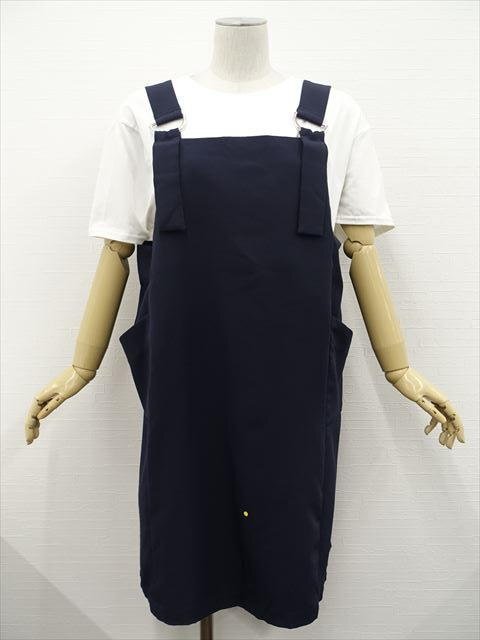 マタニティ 美品 オリーブデオリーブママン OLIVE des OLIVE maman 洗える ロング丈 ジャンパースカート L ネイビー拍卖