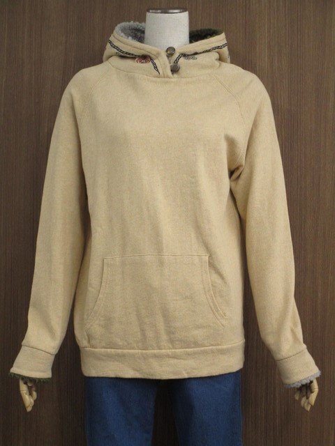 美品 ハートマーケット HEART MARKET ラグランスリーブ 長袖 プルオーバーパーカー ベージュ拍卖