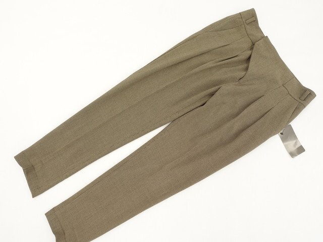定価\6,990 新品タグ付 ザラベーシック ZARA BASIC 洗えるテーパードパンツ USA:S ライトブラウン×カーキ×ブラック 千鳥格子柄拍卖