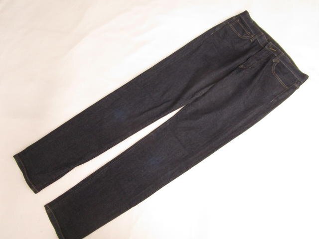 美品 ユニクロ UNIQLO JEANS 洗えるノータックストレートデニムパンツ 27 ブルー拍卖