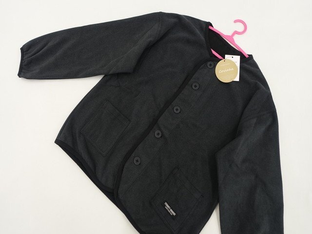 キッズ 新品タグ付 Covinha 長袖 カーディガン 120 ブラック×グレー 【メール便可】拍卖