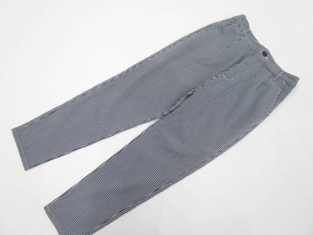 美品 コムサモデルズ COMME CA MODELS ワンタックスリムパンツ 5 ライトブルー×ネイビー ギンガムチェック柄 【メール便可】拍卖