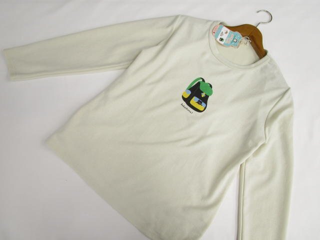 新品タグ付 クラシカ Classica 長袖 ラウンドネック 洗えるTシャツ M-L オフホワイト地 リュック 猫のプリント 【メール便可】拍卖