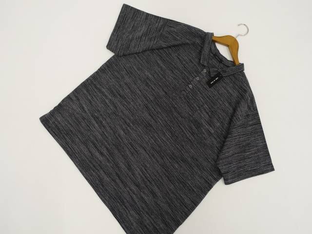 大きいサイズ メンズ 新品タグ付 vide et bois 半袖 ポロシャツ 6L ブラック×ライトグレー ミックス拍卖