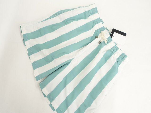 定価\18,000 メンズ 新品タグ付 SOLID & STRIPED ショートパンツ スイムウエア S グリーン ホワイト ストライプ柄拍卖