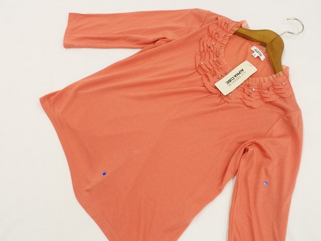 定価\3,900 訳あり未使用品 アルファキュービック A/C DESIGN BY ALPHA CUBIC 七分袖 カットソー M オレンジ 【メール便可】拍卖