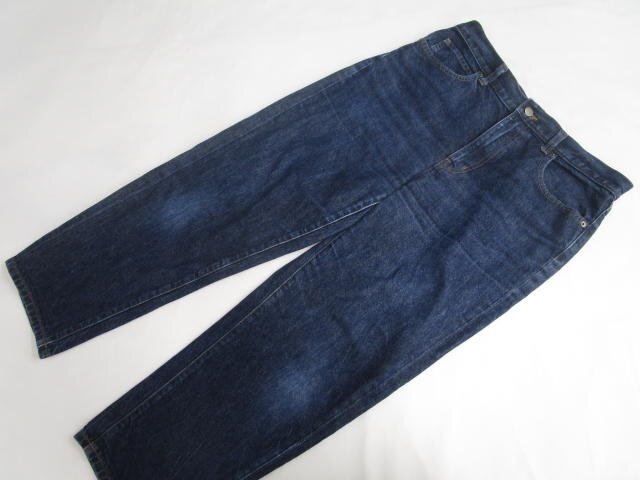 美品 ユニクロ UNIQLO JEANS 洗えるノータックデニムアンクルテーパードパンツ 28 ブルー拍卖