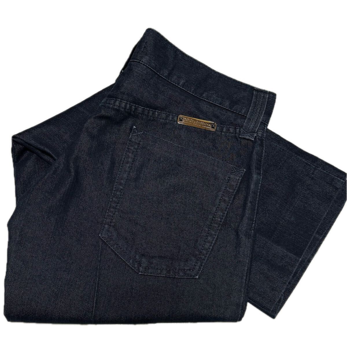 希少【DOLCE&GABBANA ドルチェ&ガッバーナ【商品名】ロゴ プレート/濃紺 デニム パンツ拍卖
