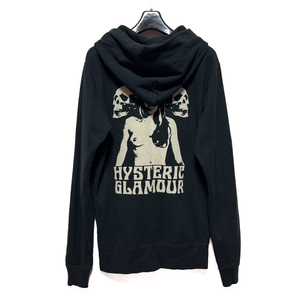 希少【Hysteric Glamour ヒステリックグラマー【商品名】スカル 刺繍/ガールプリント/ジップ スウェット パーカー拍卖